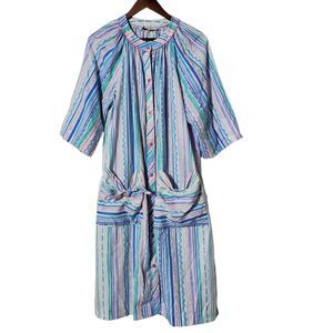 VTG Models Coat House Dress Size XL Pockets Maxi Gown Lounge Robe Snap Womens